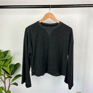 Nike Yoga Dri Fit Terry Cloth Wide Sleeve Sweatshirt Size S in Charcoal